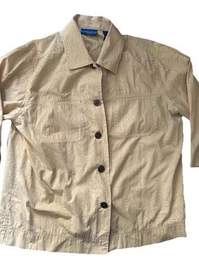 Karen Scott Sport Button Down 3/4 Sleeve Shirt Size Medium